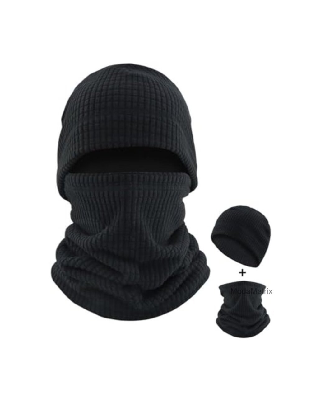 Winter Fleece Beanie Hat and Scarf Set for Men Women Warm Windproof Ski